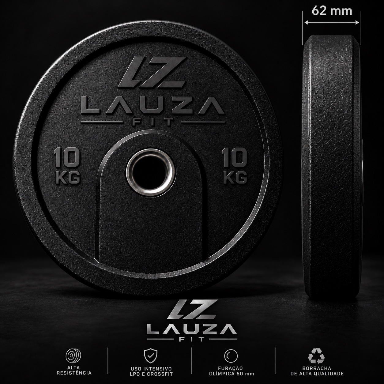 Anilha olímpica Lauza Fit de 10 kg